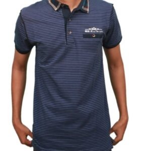 Men's Ribbed Collar Cotton Polo Shirt - Image 3